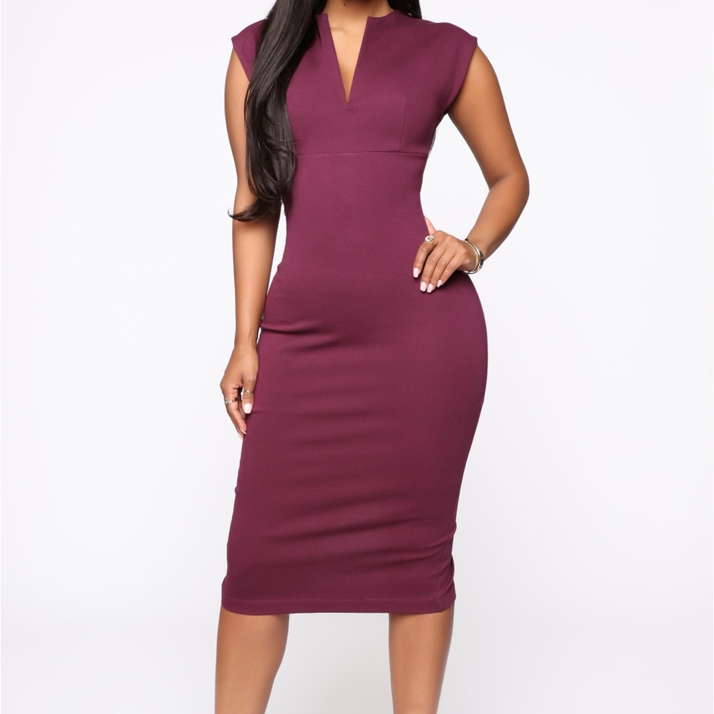 Elegant Plum Midi Dress